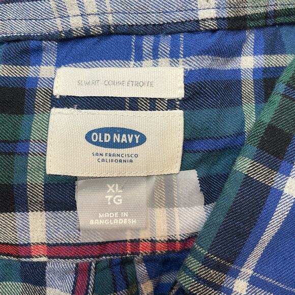 MENS BUTTON DOWN OLD NAVY 100 COTTON PLAID FALL 90s PREPPY WESTERN VIBES SIZE XL - Picture 6 of 9
